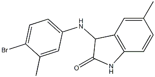 3-[(4-bromo-3-methylphenyl)amino]-5-methyl-2,3-dihydro-1H-indol-2-one,,结构式