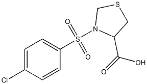 3-[(4-chlorobenzene)sulfonyl]-1,3-thiazolidine-4-carboxylic acid Structure