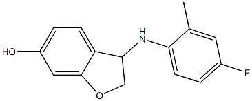 3-[(4-fluoro-2-methylphenyl)amino]-2,3-dihydro-1-benzofuran-6-ol 化学構造式