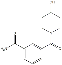 3-[(4-hydroxypiperidin-1-yl)carbonyl]benzenecarbothioamide Structure