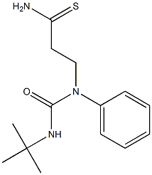 3-[(tert-butylcarbamoyl)(phenyl)amino]propanethioamide,,结构式