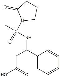 3-[1-(2-oxopyrrolidin-1-yl)acetamido]-3-phenylpropanoic acid 化学構造式