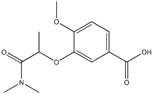 3-[1-(dimethylcarbamoyl)ethoxy]-4-methoxybenzoic acid 化学構造式