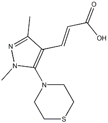 3-[1,3-dimethyl-5-(thiomorpholin-4-yl)-1H-pyrazol-4-yl]prop-2-enoic acid|