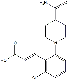 3-[2-(4-carbamoylpiperidin-1-yl)-6-chlorophenyl]prop-2-enoic acid Struktur