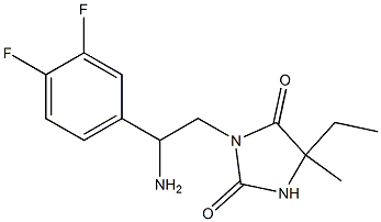 3-[2-amino-2-(3,4-difluorophenyl)ethyl]-5-ethyl-5-methylimidazolidine-2,4-dione Structure