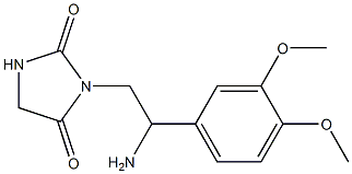 3-[2-amino-2-(3,4-dimethoxyphenyl)ethyl]imidazolidine-2,4-dione Struktur