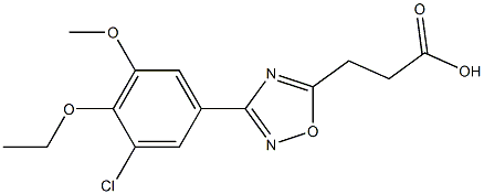 3-[3-(3-chloro-4-ethoxy-5-methoxyphenyl)-1,2,4-oxadiazol-5-yl]propanoic acid 结构式