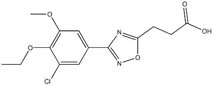 3-[3-(3-chloro-4-ethoxy-5-methoxyphenyl)-1,2,4-oxadiazol-5-yl]propanoic acid,,结构式