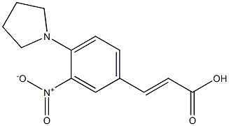 3-[3-nitro-4-(pyrrolidin-1-yl)phenyl]prop-2-enoic acid,,结构式
