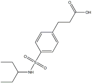 3-[4-(pentan-3-ylsulfamoyl)phenyl]propanoic acid,,结构式