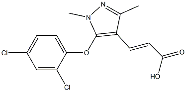 3-[5-(2,4-dichlorophenoxy)-1,3-dimethyl-1H-pyrazol-4-yl]prop-2-enoic acid Struktur