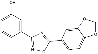 3-[5-(2H-1,3-benzodioxol-5-yl)-1,2,4-oxadiazol-3-yl]phenol,,结构式
