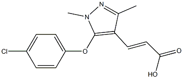 3-[5-(4-chlorophenoxy)-1,3-dimethyl-1H-pyrazol-4-yl]prop-2-enoic acid Structure