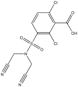 3-[bis(cyanomethyl)sulfamoyl]-2,6-dichlorobenzoic acid,,结构式