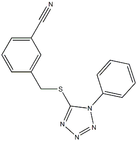 3-{[(1-phenyl-1H-1,2,3,4-tetrazol-5-yl)sulfanyl]methyl}benzonitrile Struktur