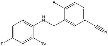 3-{[(2-bromo-4-fluorophenyl)amino]methyl}-4-fluorobenzonitrile 结构式