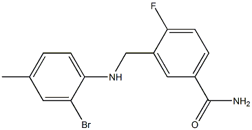 3-{[(2-bromo-4-methylphenyl)amino]methyl}-4-fluorobenzamide 结构式