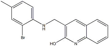 3-{[(2-bromo-4-methylphenyl)amino]methyl}quinolin-2-ol,,结构式