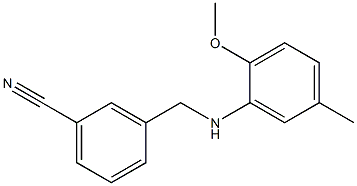 3-{[(2-methoxy-5-methylphenyl)amino]methyl}benzonitrile,,结构式