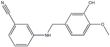 3-{[(3-hydroxy-4-methoxyphenyl)methyl]amino}benzonitrile Structure