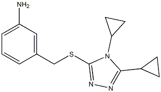 3-{[(4,5-dicyclopropyl-4H-1,2,4-triazol-3-yl)sulfanyl]methyl}aniline|