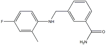 3-{[(4-fluoro-2-methylphenyl)amino]methyl}benzamide Struktur