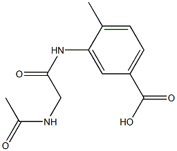 3-{[(acetylamino)acetyl]amino}-4-methylbenzoic acid 化学構造式