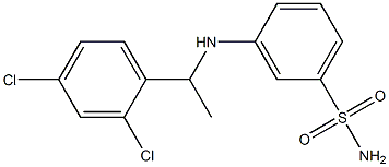 3-{[1-(2,4-dichlorophenyl)ethyl]amino}benzene-1-sulfonamide 化学構造式
