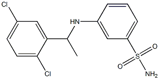 3-{[1-(2,5-dichlorophenyl)ethyl]amino}benzene-1-sulfonamide 化学構造式