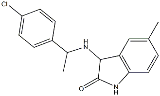 3-{[1-(4-chlorophenyl)ethyl]amino}-5-methyl-2,3-dihydro-1H-indol-2-one 化学構造式