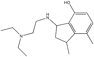 3-{[2-(diethylamino)ethyl]amino}-1,7-dimethyl-2,3-dihydro-1H-inden-4-ol 化学構造式