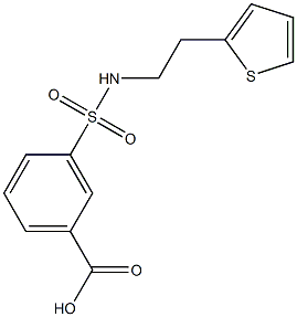 3-{[2-(thiophen-2-yl)ethyl]sulfamoyl}benzoic acid,,结构式