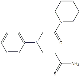 3-{[2-oxo-2-(piperidin-1-yl)ethyl](phenyl)amino}propanethioamide Struktur