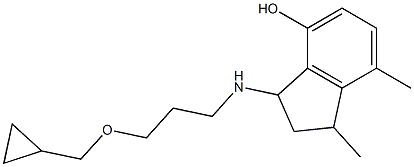 3-{[3-(cyclopropylmethoxy)propyl]amino}-1,7-dimethyl-2,3-dihydro-1H-inden-4-ol Structure