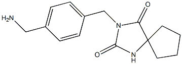 3-{[4-(aminomethyl)phenyl]methyl}-1,3-diazaspiro[4.4]nonane-2,4-dione Structure