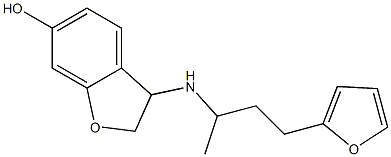3-{[4-(furan-2-yl)butan-2-yl]amino}-2,3-dihydro-1-benzofuran-6-ol 化学構造式