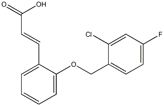 3-{2-[(2-chloro-4-fluorophenyl)methoxy]phenyl}prop-2-enoic acid Struktur