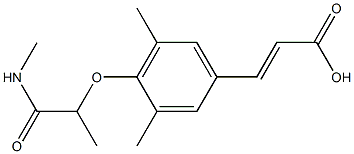 3-{3,5-dimethyl-4-[1-(methylcarbamoyl)ethoxy]phenyl}prop-2-enoic acid 结构式
