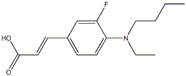 3-{4-[butyl(ethyl)amino]-3-fluorophenyl}prop-2-enoic acid,,结构式