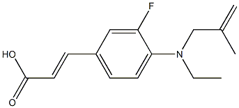 3-{4-[ethyl(2-methylprop-2-en-1-yl)amino]-3-fluorophenyl}prop-2-enoic acid Struktur