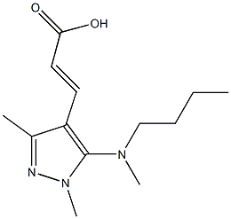 3-{5-[butyl(methyl)amino]-1,3-dimethyl-1H-pyrazol-4-yl}prop-2-enoic acid 结构式