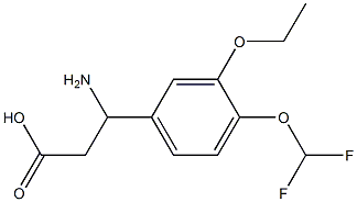 3-amino-3-[4-(difluoromethoxy)-3-ethoxyphenyl]propanoic acid,,结构式