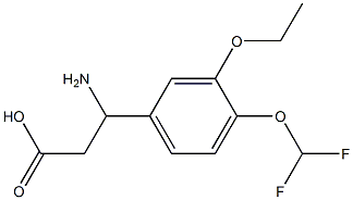 3-amino-3-[4-(difluoromethoxy)-3-ethoxyphenyl]propanoic acid 化学構造式