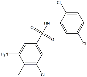 3-amino-5-chloro-N-(2,5-dichlorophenyl)-4-methylbenzene-1-sulfonamide Struktur