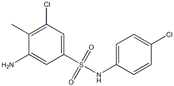 3-amino-5-chloro-N-(4-chlorophenyl)-4-methylbenzene-1-sulfonamide 结构式