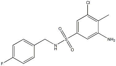 3-amino-5-chloro-N-[(4-fluorophenyl)methyl]-4-methylbenzene-1-sulfonamide,,结构式