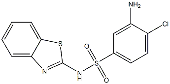 3-amino-N-(1,3-benzothiazol-2-yl)-4-chlorobenzene-1-sulfonamide,,结构式