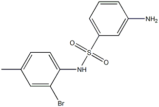 3-amino-N-(2-bromo-4-methylphenyl)benzene-1-sulfonamide 结构式