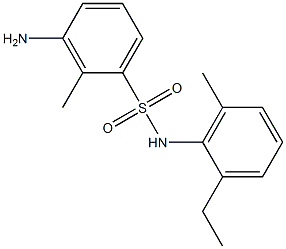 3-amino-N-(2-ethyl-6-methylphenyl)-2-methylbenzene-1-sulfonamide 结构式